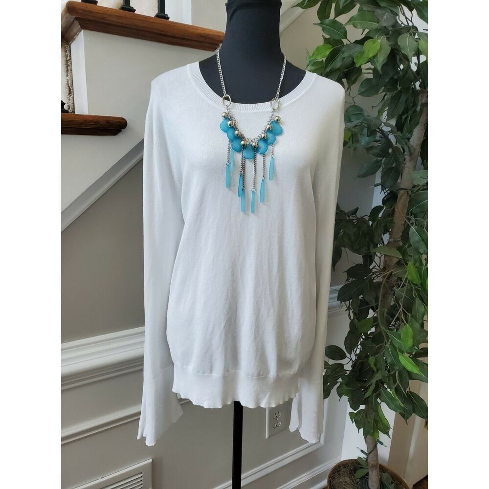 Ellen Tracy Viscose Scoop Neck Soft Sweaters